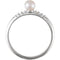 Platinum White Cultured Pearl, Diamond Stackable Ring (4-4.5mm)(.05Ctw, Color G-H, Clarity SI2-SI3) Size 7.5