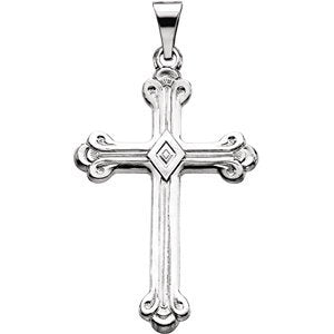 Cathedral Cross 14k White Gold Pendant