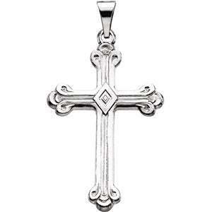 Men's Platinum Cathedral Cross Pendant