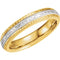 4mm 14k Yellow and White Gold Two-Tone Hand-Engraved Comfort Fit Band, Size 7