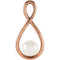 White Freshwater Cultured Pearl Freeform Pendant, 14k Rose Gold, (5.5-6MM)