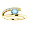 Aquamarine and Diamond Bypass Ring, 14k Yellow Gold (.125 Ctw, G-H Color, I1 Clarity)