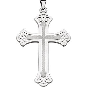 Sterling Silver Cross Necklace, 24"