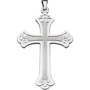 Men's 14k White Gold Cross Pendant