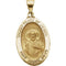 14k Yellow Gold Hollow Oval Sacred Heart of Jesus Medal (23.25x16MM)