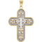 Two-Tone Reversible Cross 14k White and Yellow Pendant (31X24.25 MM)