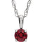 Children's Ruby 'July' Birthstone 14k White Gold Pendant Necklace, 14"