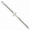 Men's Polished Stainless Steel Sideways Cross Bracelet, 8.5"