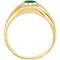 Men's Chatham Created Emerald and Diamond Ring, 14k Yellow Gold (.125 Ctw, G-H Color, I1 Clarity)