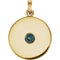 Round Alexandrite Disc Pendant, 14k Yellow Gold