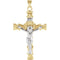 Two-Tone Crucifix 14k Yellow and White Gold Pendant(43.50X29.5MM)