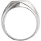 Men's Satin-Brushed Diamond-Shaped Signet Ring, Rhodium-Plated 14k White Gold, Size 10