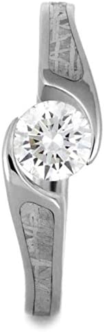The Men's Jewelry Store (Unisex Jewelry) Diamond, Gibeon Meteorite 7mm Comfort-Fit Titanium Bypass Engagement Ring (.47 Ct, Color G, Clarity SI1)