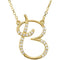 14k Yellow Gold Alphabet Initial Letter B Diamond Necklace, 17" (GH Color, I1 Clarity, 1/8 Cttw)