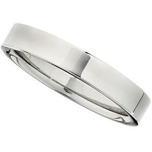 Titanium 4mm Comfort Fit Flat Band, Size 8.5