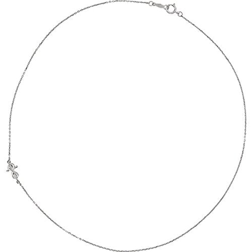 Infinity Sideways Cross Platinum Necklace, 16" and 18"