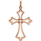 Diamond Fleur-de-Lis Cross 14k Rose Gold Pendant (.03 Ct, G-H Color, I1 Clarity)