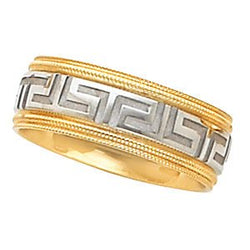 7mm 14k White and Yellow Gold Two Tone Design Band, Size 6