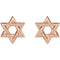 Star of David 14k Rose Gold Stud Earrings (9.50X9.50 MM)