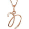 5-Stone Diamond Letter 'N' Initial 14k Rose Gold Pendant Necklace, 18" (.03 Cttw, GH, I1)