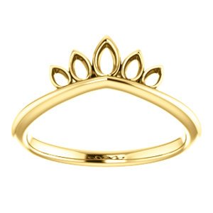 Petite Marquise-Shaped Crown Ring, 14k Yellow Gold, Size 9