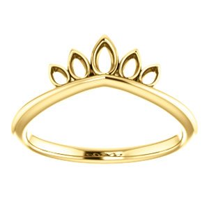 Petite Marquise-Shaped Crown Ring, 14k Yellow Gold, Size 7.25