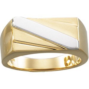 14k Gold Two Tone Men's Band