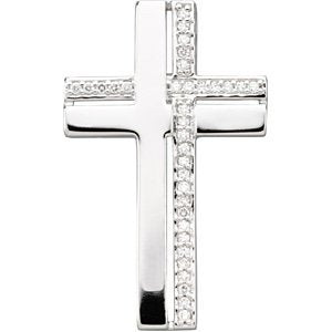 Diamond Latin Cross 14k White Gold Pendant