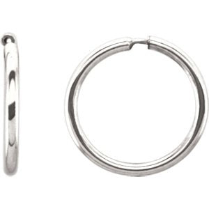 Endless Hoop Tube Earrings, Sterling Silver (19mm)