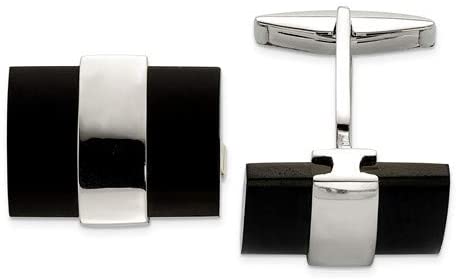 Sterling Silver Onyx Cuff Links