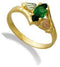 Created Emerald Marquise Bypass Ring, 10k Yellow Gold, 12k Green and Rose Gold Black Hills Gold Motif, Size 12.25