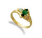 Created Emerald Marquise Bypass Ring, 10k Yellow Gold, 12k Green and Rose Gold Black Hills Gold Motif, Size 10