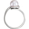 Platinum White Freshwater Cultured Pearl Bypass Ring (7.5-8.00mm) Size 7