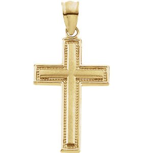 Inlay Cross 14k Yellow Gold Pendant (20.00X13.00 MM)