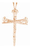 Nail Design Cross 14k Rose Gold Pendant (26X18.2 MM)