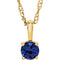 Children's Blue Sapphire 'September' Birthstone 14k Yellow Gold Pendant Necklace, 14"