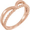 Negative Space Beaded 'V' Ring, 14k Rose Gold