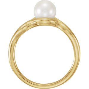 White Freshwater Cultured Pearl Ring, 14k Yellow Gold (7mm)