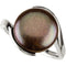 Freshwater Cultured Chocolate Coin Pearl Sterling Silver Ring, 13-14MM, Size 10