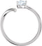 Pear Diamond Negative Space Ring, Rhodium-Plated 14k White Gold, Size 7