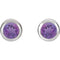 February Birthstone Stud Earrings, Rhodium-Plated 14k White Gold