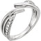 Platinum Diamond Bypass Ring, Size 7 (.125 Ctw, G-H Color, SI2-SI3 Clarity)