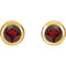 Mozambique Garnet Stud Earrings, 14k Yellow Gold