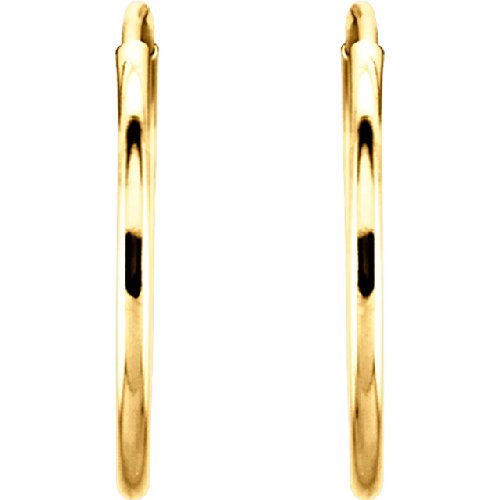 Petite Endless Hoop Earrings, 14k Yellow Gold (15mm)