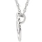 Petite Mother and Child Rhodium Plated Sterling Silver Necklace, 20"