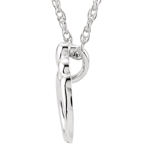 Petite Mother and Child Rhodium Plated Sterling Silver Necklace, 20"