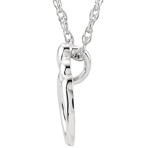 Petite Mother and Child Rhodium Plated Sterling Silver Necklace, 18"