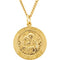 Rhodium Plated Sterling Silver 24k Yellow Gold Plated Round St. Joseph Medal Necklace, 24" (22MM)