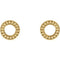 Beaded Circle Stud Earrings, 14k Yellow Gold