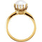 White Freshwater Cultured Pearl Crown Ring, 14k Yellow Gold (7.50-8mm) Size 7